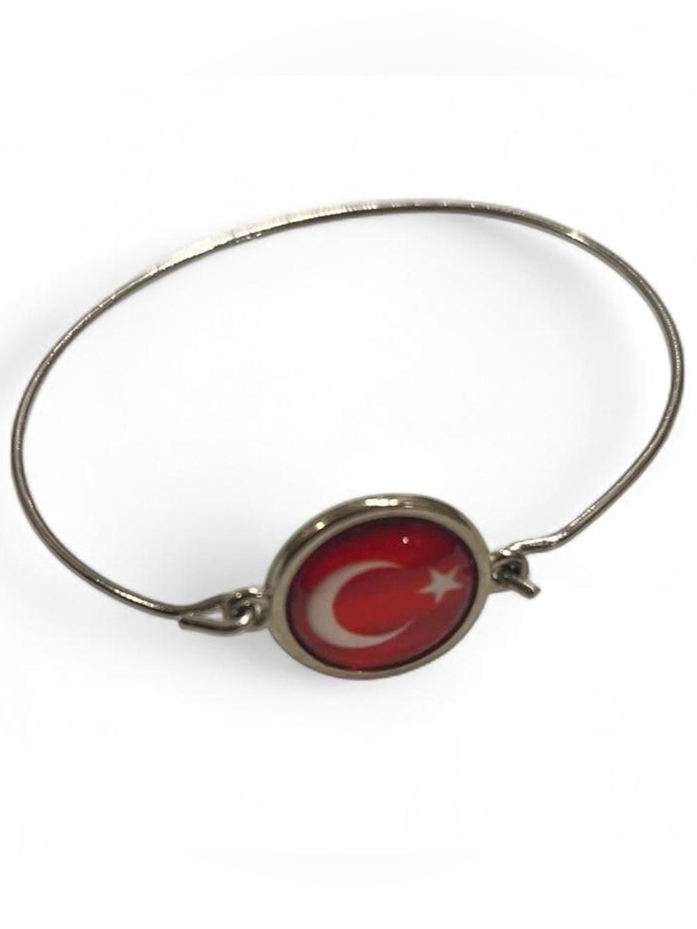 Silver tone Turkish flag bracelet